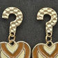 Heart Dangle Gold Brown Boho Retro Hammered Earrings Fashion Jewelry E27