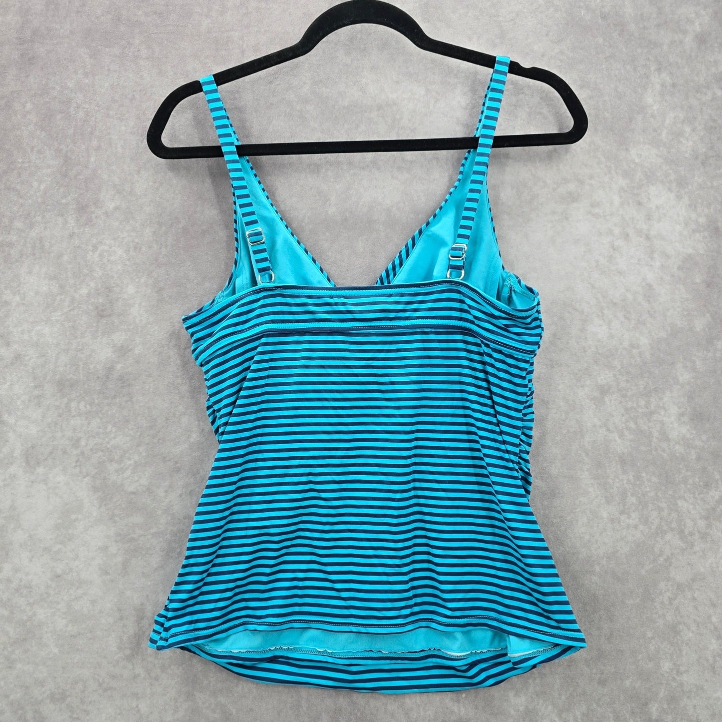 Apt 9 Blue Stripe Tank Top Tankini Swimwear Large