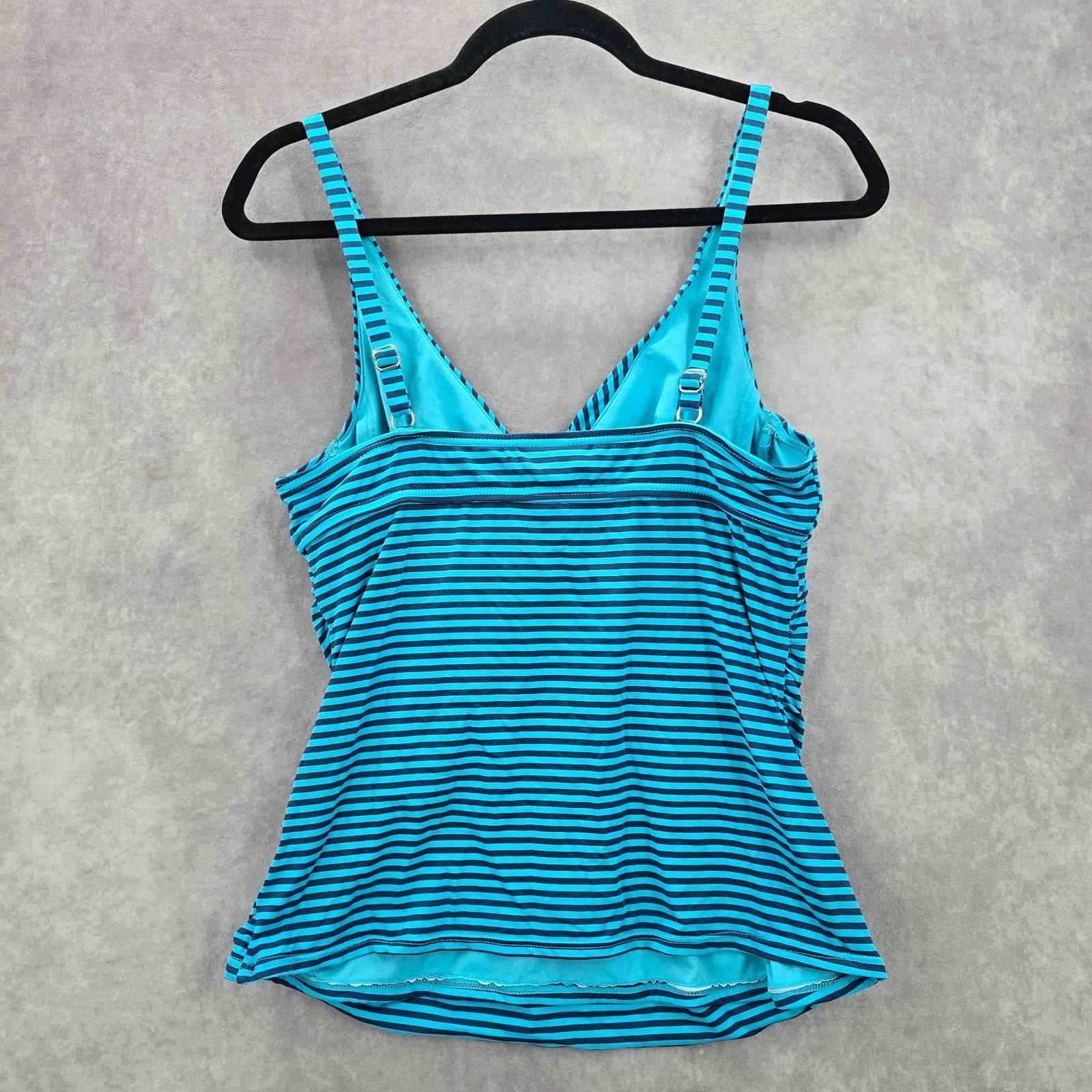Apt 9 Blue Stripe Tank Top Tankini Swimwear Large