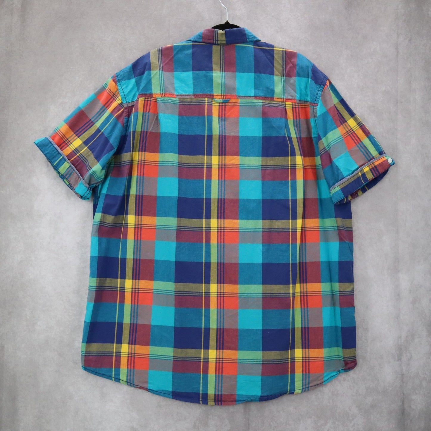 Club Room Plaid Multi Color Button Down Pocket Casual Cotton Shirt Extra Large