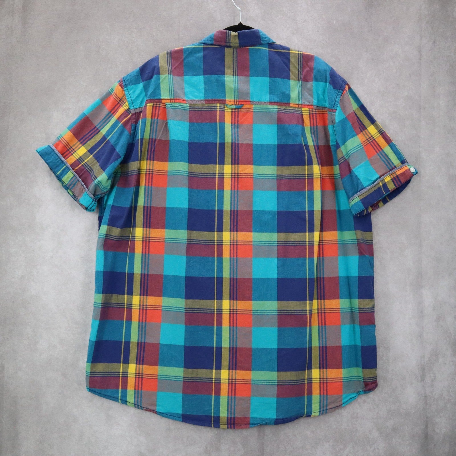Club Room Plaid Multi Color Button Down Pocket Casual Cotton Shirt Extra Large