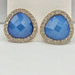 Blue Rhinestone Stud Large Boho Retro Hook Dangle Earrings Fashion Jewelry E59