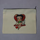 Betty Boop Black Zipper Canvas Pouch Handmade Makeup Bag