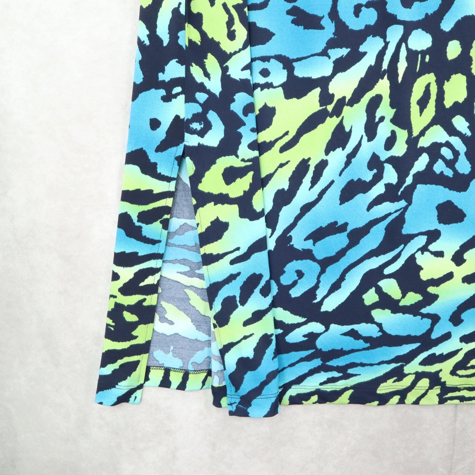 CSC Studio Blue Animal Print Flare Boho Summer Feminine Stretch Skirt Plus 3X