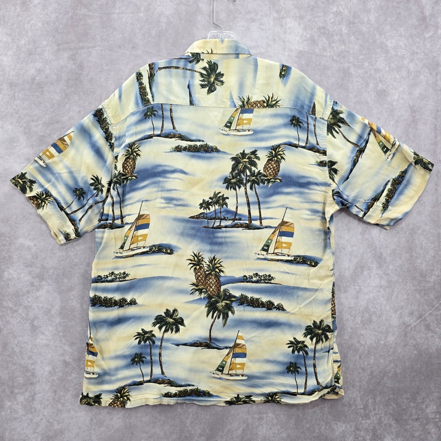 Campia Moda Beach Palm Tropical Surf Island Vintage Relax Hawaiian Shirt L