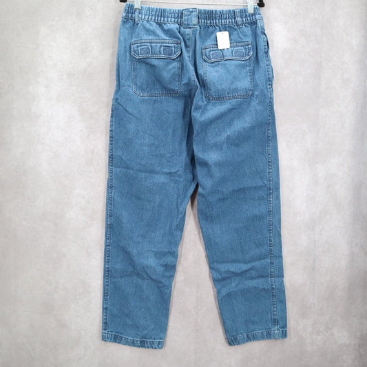 John Blair Blue Straight Leg Elastic Stretch Cotton Pants Denim Classic Jeans 10