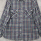 Entro Gray Plaid Flannel Button Down Western Cotton Tartan Extra Large XL