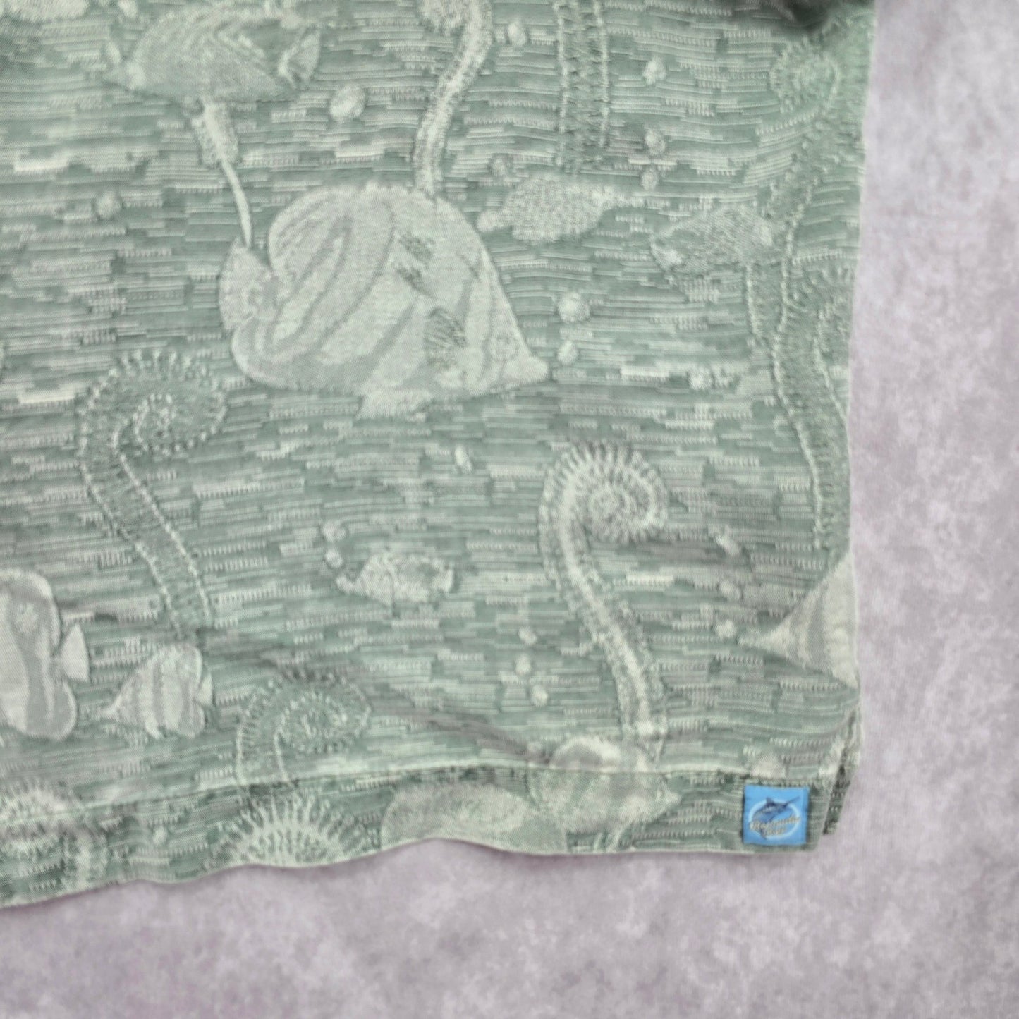 Bermuda Bay Green Tropical Surf Island Vintage Cotton Relax Hawaiian Shirt XXL