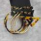 Brown Black Hoop Stud Dangle Earrings Set of Six Bundle Fashion Jewelry Earrings