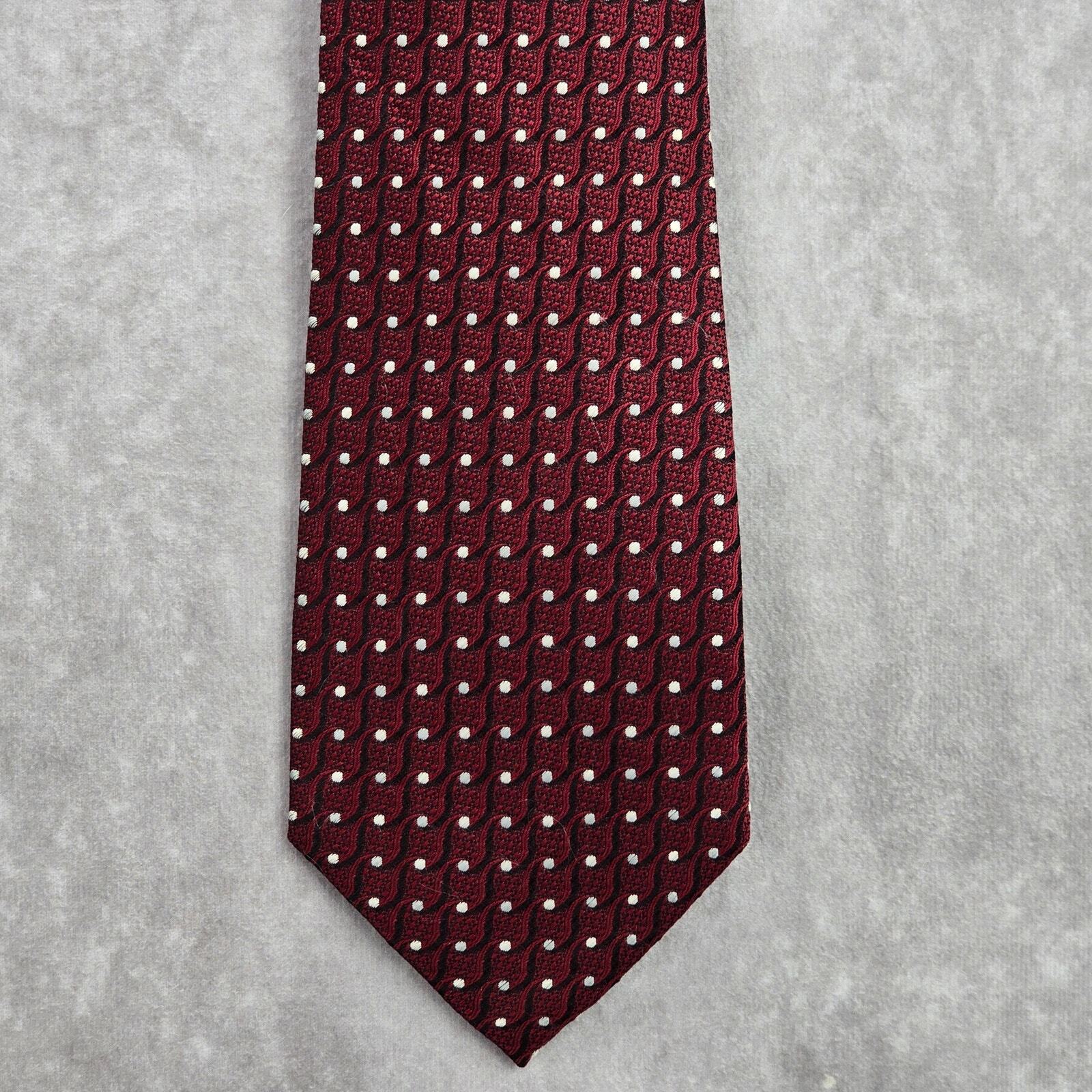 Burma Bibas Red Black White Geometric Polka Dot Silk Men's Neck Tie Executive