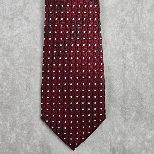 Burma Bibas Red Black White Geometric Polka Dot Silk Men's Neck Tie Executive
