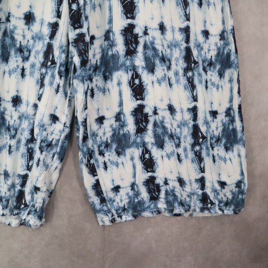 Time and Tru Tie Dye Wide Leg Pants Blue Boho Lounge Beach Pull On Flowy Medium