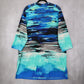 Serengeti Catalog Blue Stripe Knee Length Boho Midi Relaxed Work Dress Plus 2X