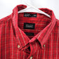 Haggar Red Plaid Button Up Long Sleeve Shirt Medium