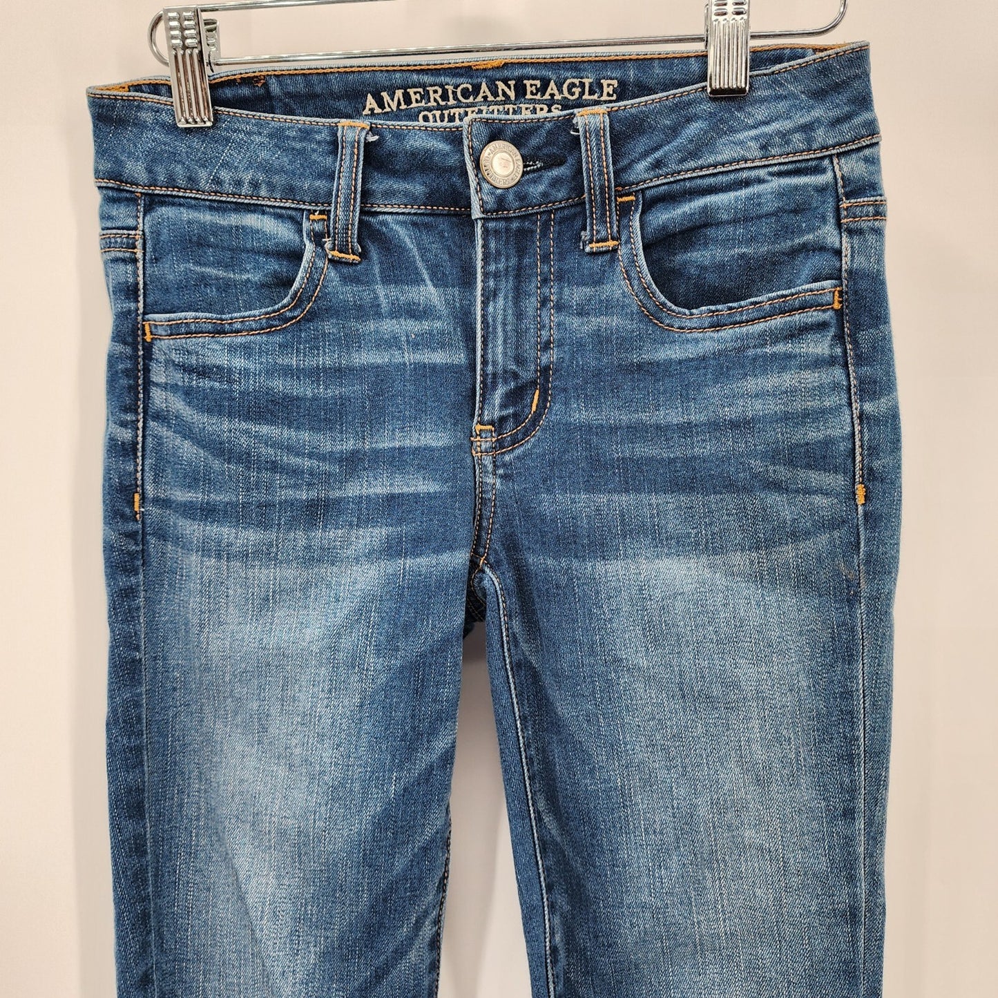 American Eagle Outfitters Super Stretch Blue Jeans Girls Junior Jegging Size 0