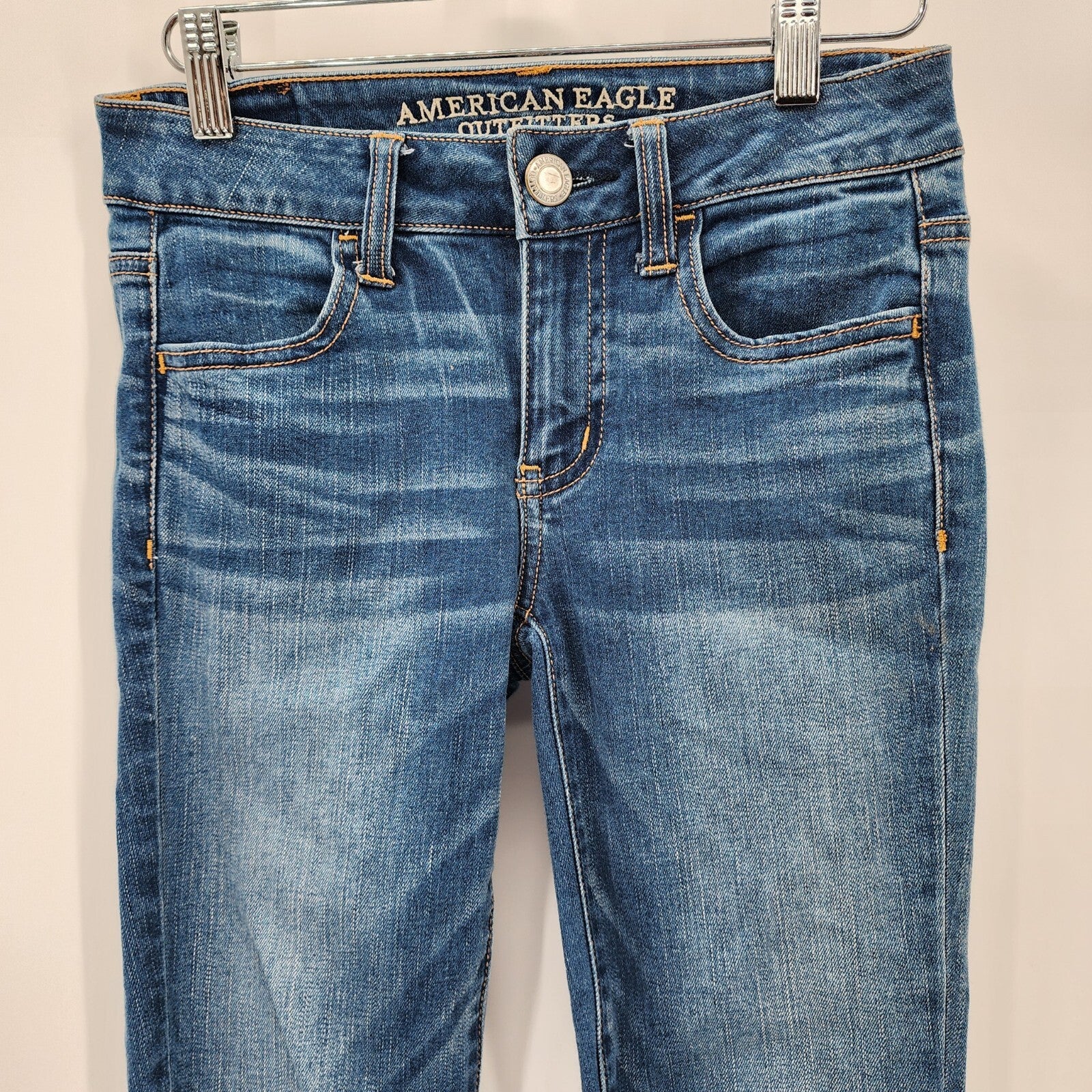 American Eagle Outfitters Super Stretch Blue Jeans Girls Junior Jegging Size 0