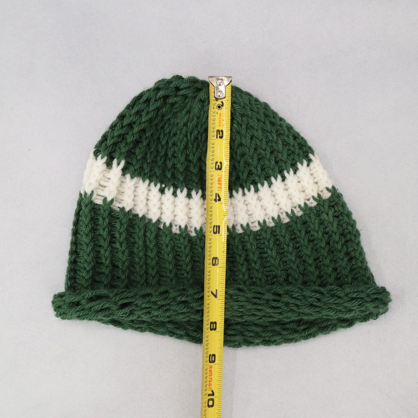 Green Cable Knit Y2K Vintage Hippy Unisex Youth Boho Bucket Beanie Cap Hat