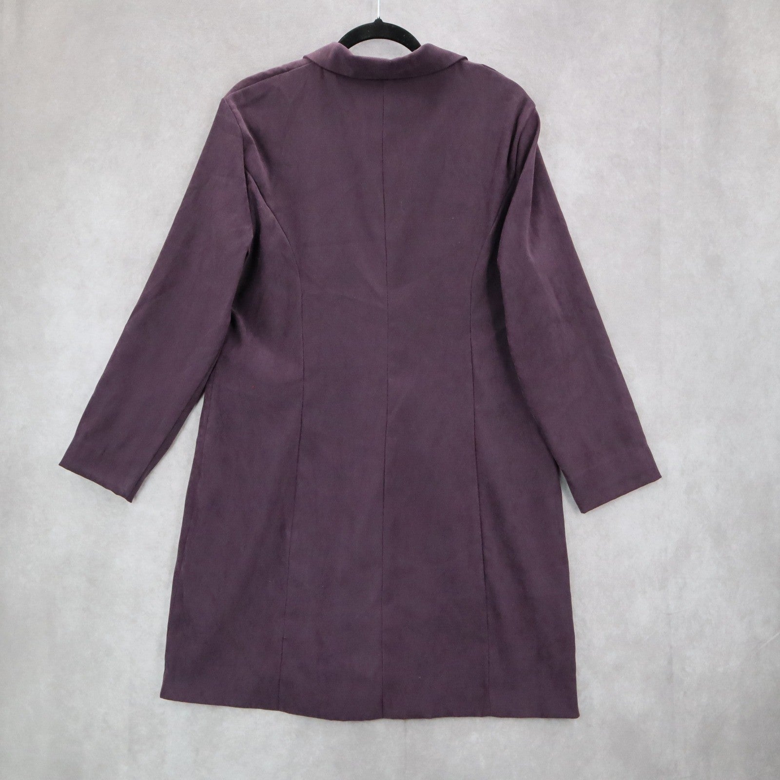 Sag Harbor Dress Purple Notch Business Formal Trench Coat Jacket Blazer 12