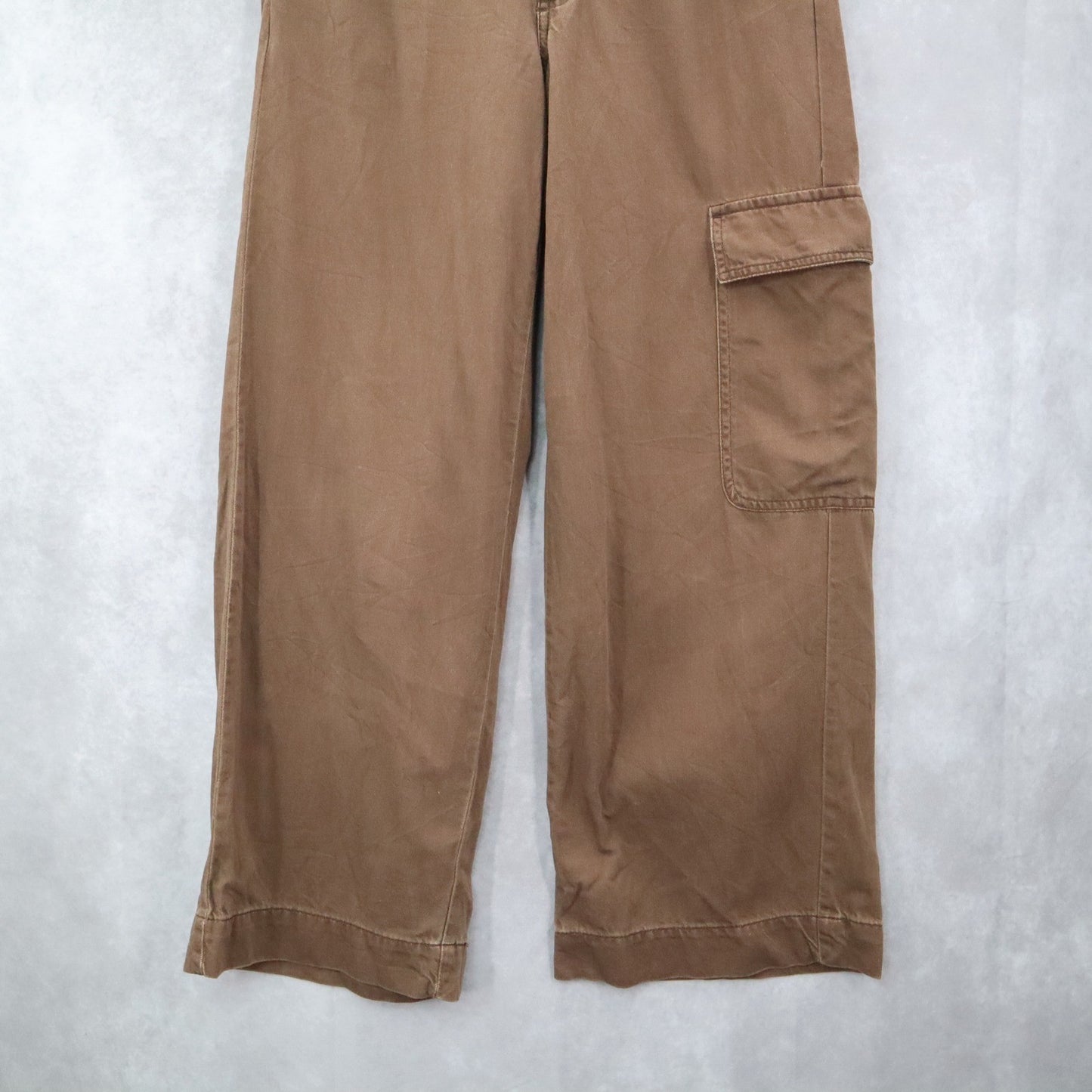 Time and Tru Brown Wide Leg Cargo Pants Utility Pocket Y2K Streetwear Small 6