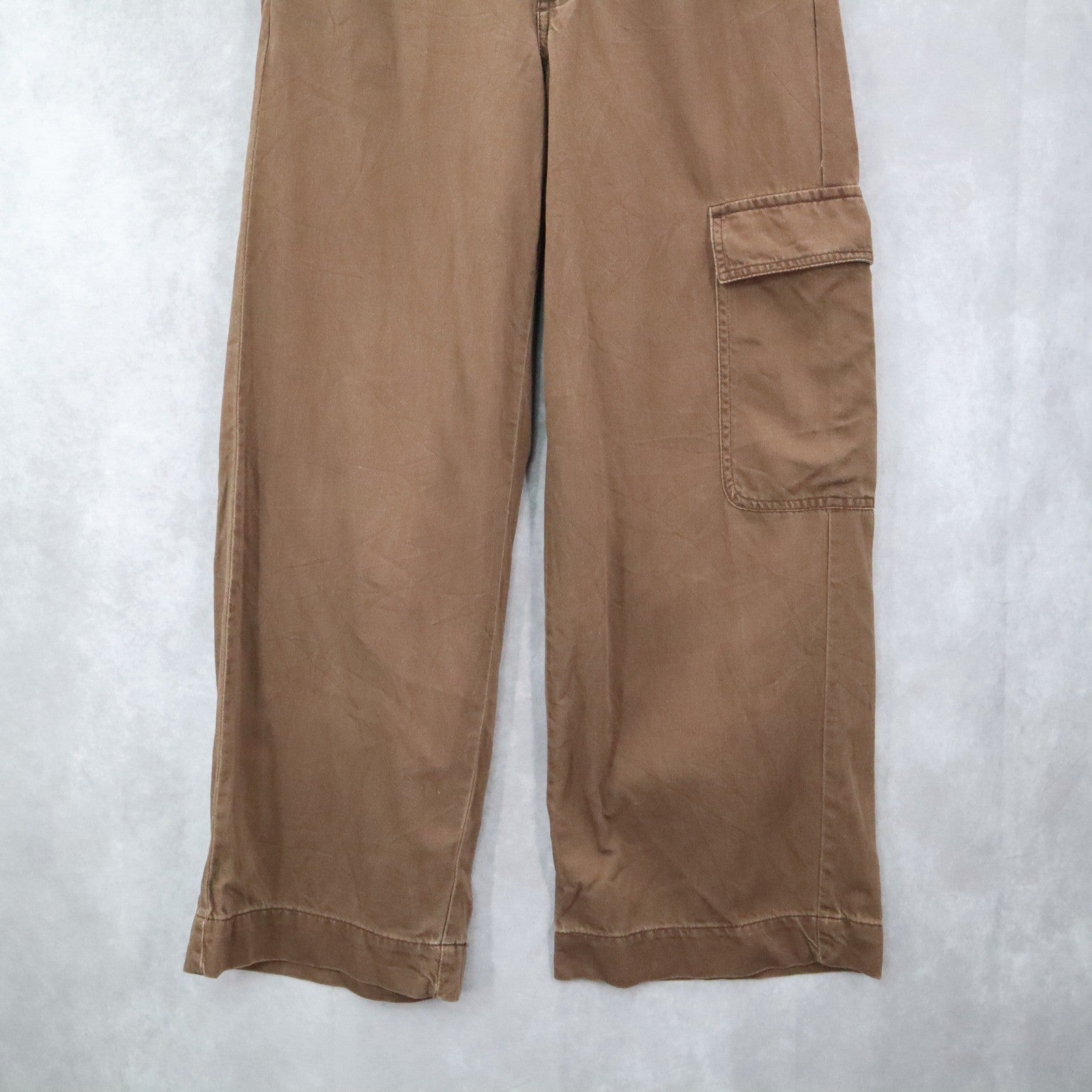 Time and Tru Brown Wide Leg Cargo Pants Utility Pocket Y2K Streetwear Small 6
