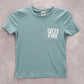 Victoria's Secret Pink Logo Blue Ribbed Short Sleeve Cropped Tshirt Top S Small