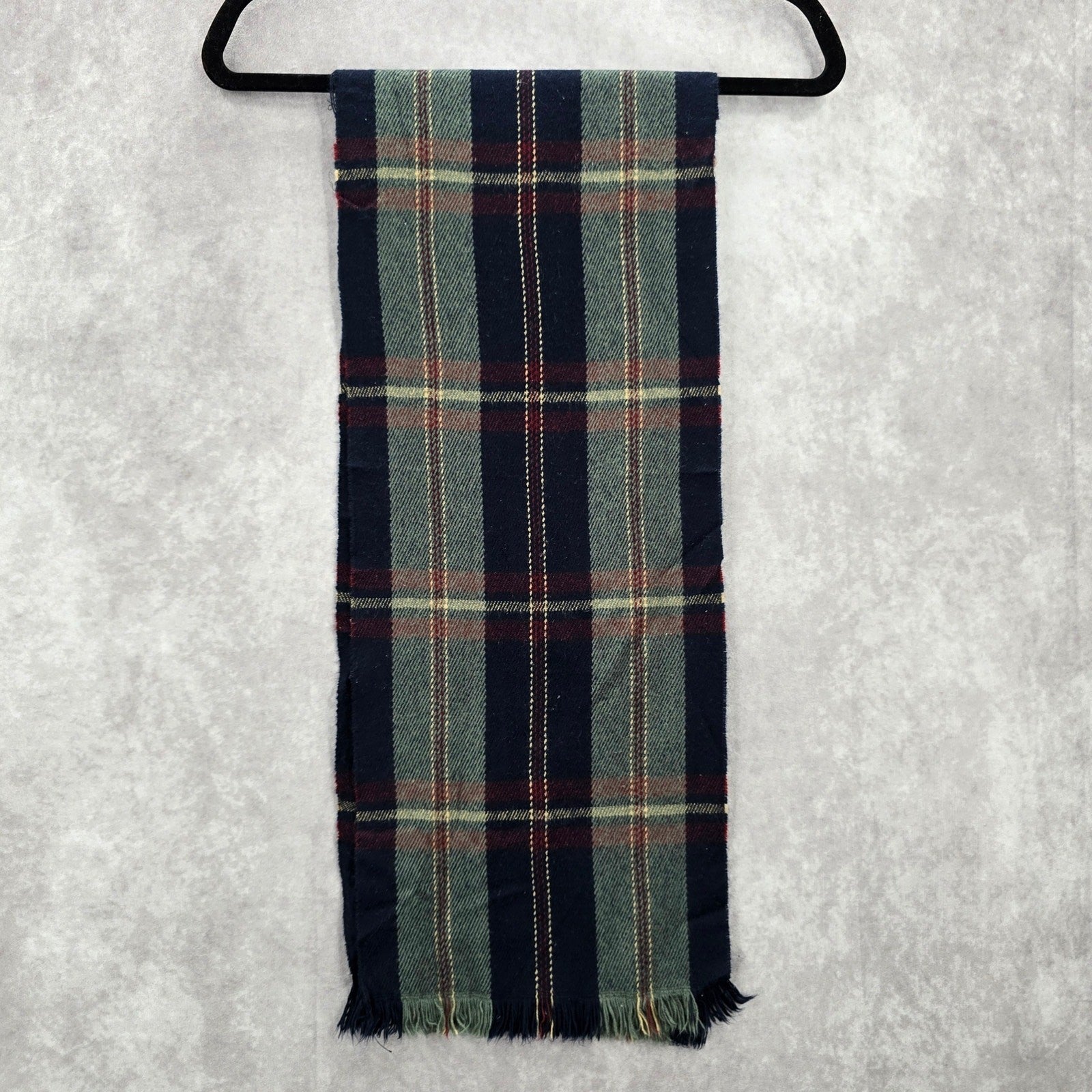 Blue Green Plaid Tartan Fringe Wrap Long Shawl Unisex Scarves Scarf