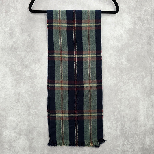 Blue Green Plaid Tartan Fringe Wrap Long Shawl Unisex Scarves Scarf
