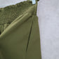 Green Wide Leg Boho Comfy Pull On Straight Leg High Rise Trousers Pant S Small