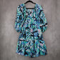 Tommy Bahama Blue Short Fit Flare Preppy Cocktail Business Colorful Dress Small