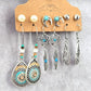 Silver Feather Moon Boho Hoop Dangle Stud Earrings Retro Fashion Jewelry JB2-66