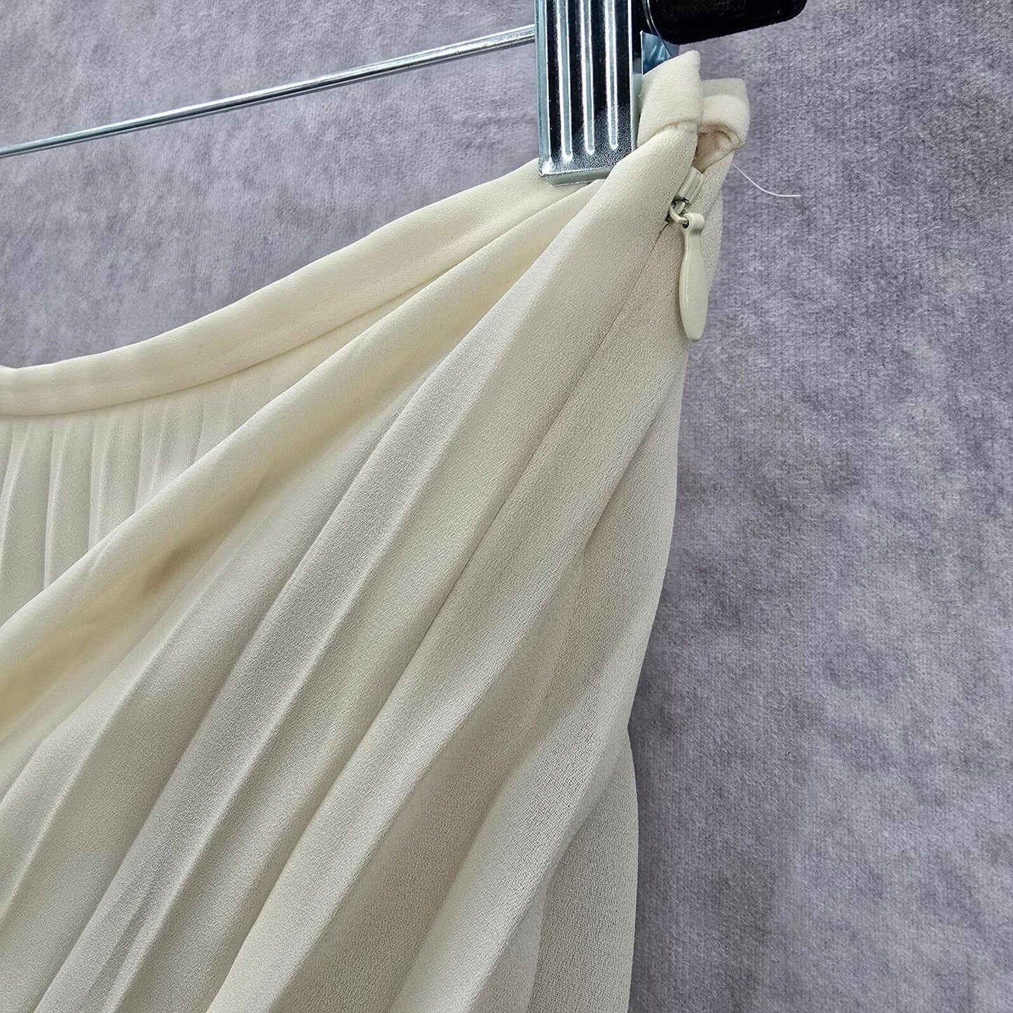 Preston & York Vintage Cream Pleat Flare Knee Length Short Skirt Plus 14