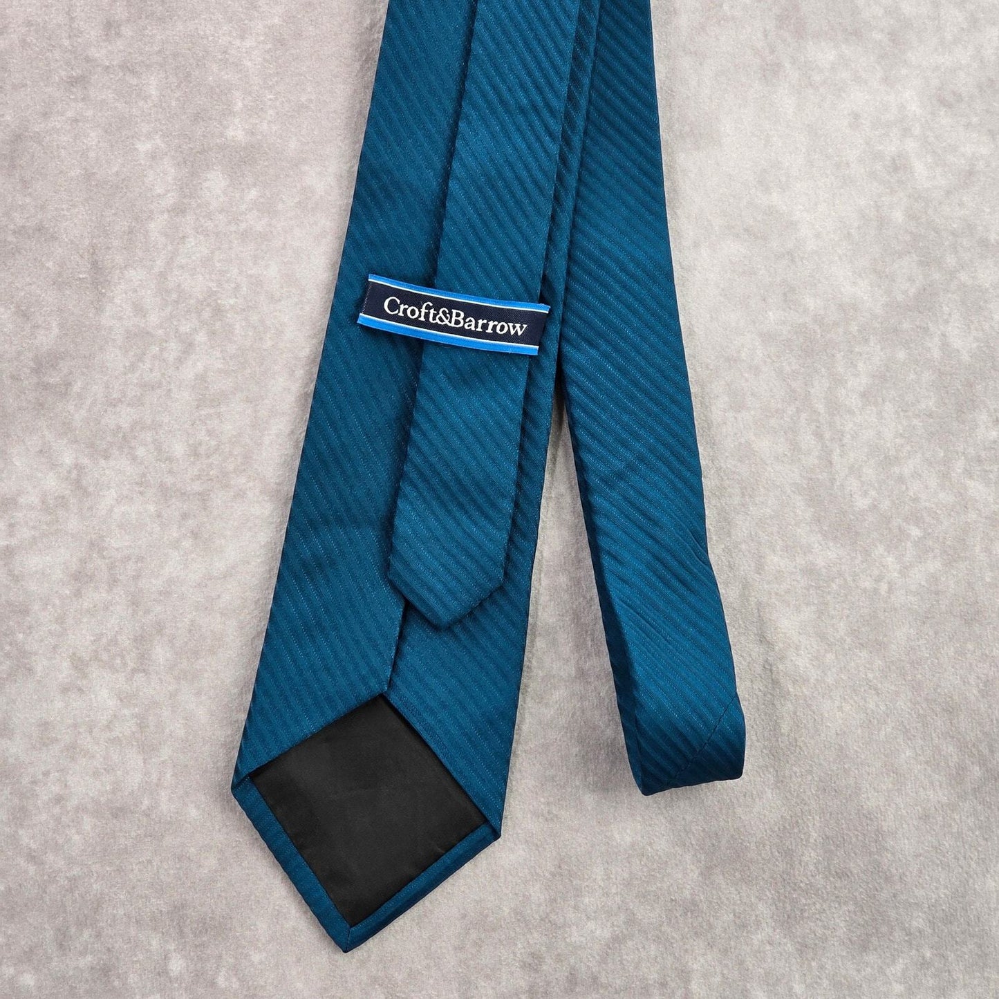Croft & Barrow Blue Stripe Geometric Executive 100% Silk Repp Neck Tie Men's