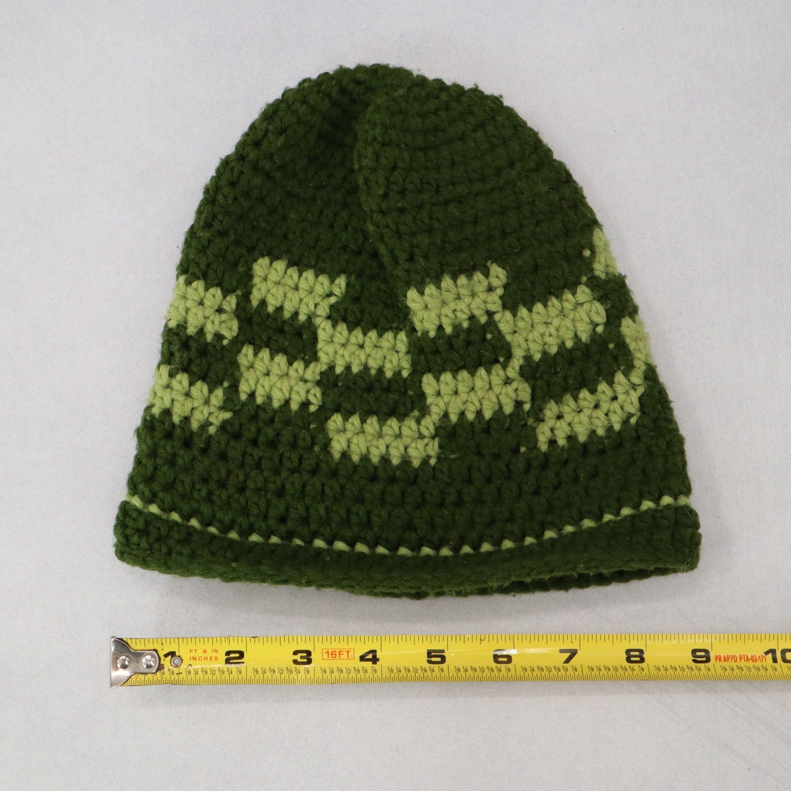 Green Cable Knit Y2K Vintage Hippy Cottage Boho Skater Bucket Beanie Cap Hat