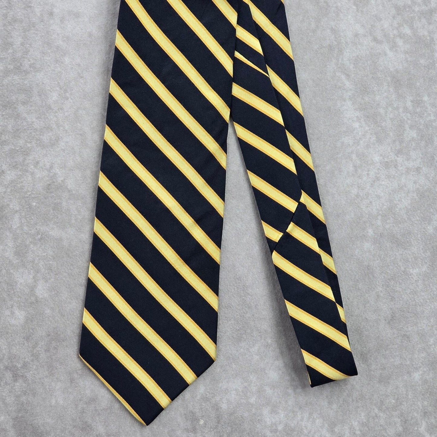 Jones New York Blue Yellow Stripe Geometric Repp 100% Silk Men's Neck Tie NWOT