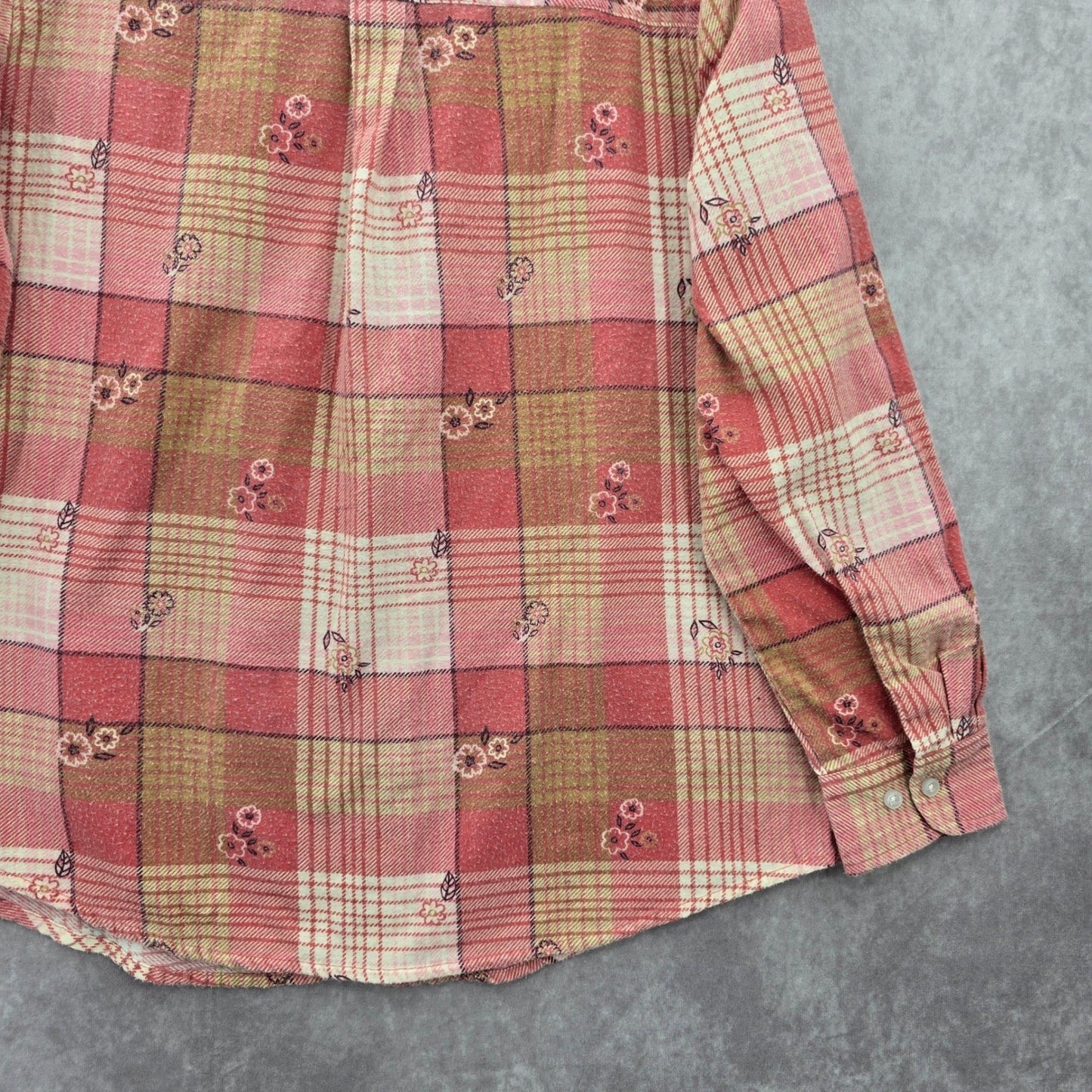 American Sweetheart Pink Plaid Flannel Western Urban 90s Skater Grunge Shirt L