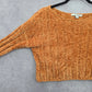 Favlux Yellow Crop Chenille Ribbed Sleeve Y2K VTG Academia Cozy Sweater Small