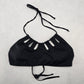LA Hearts Black Cutout Tie Padded Swim Sports Bra Beach Bikini Top M Medium
