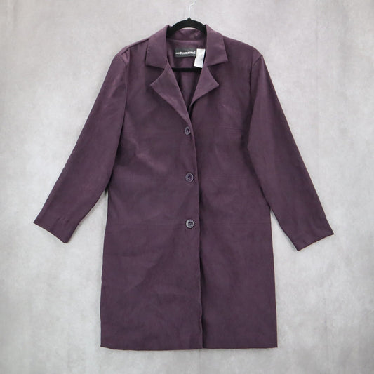 Sag Harbor Dress Purple Notch Business Formal Trench Coat Jacket Blazer 12
