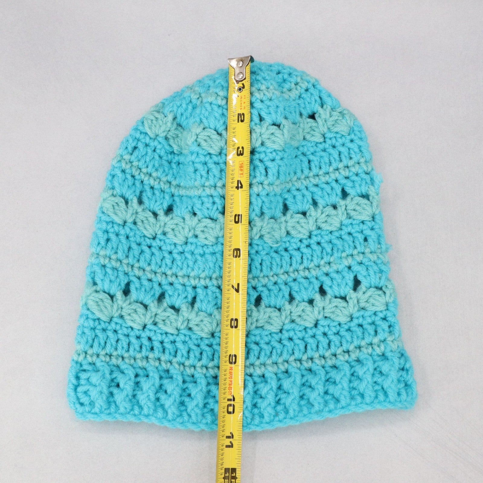 Blue Cable Knit Chunky Y2K Vintage Crochet Beanie Cap Hat