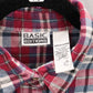 Basic Editions Red Flannel Plaid Long Sleeve Button Down Western Utility Large