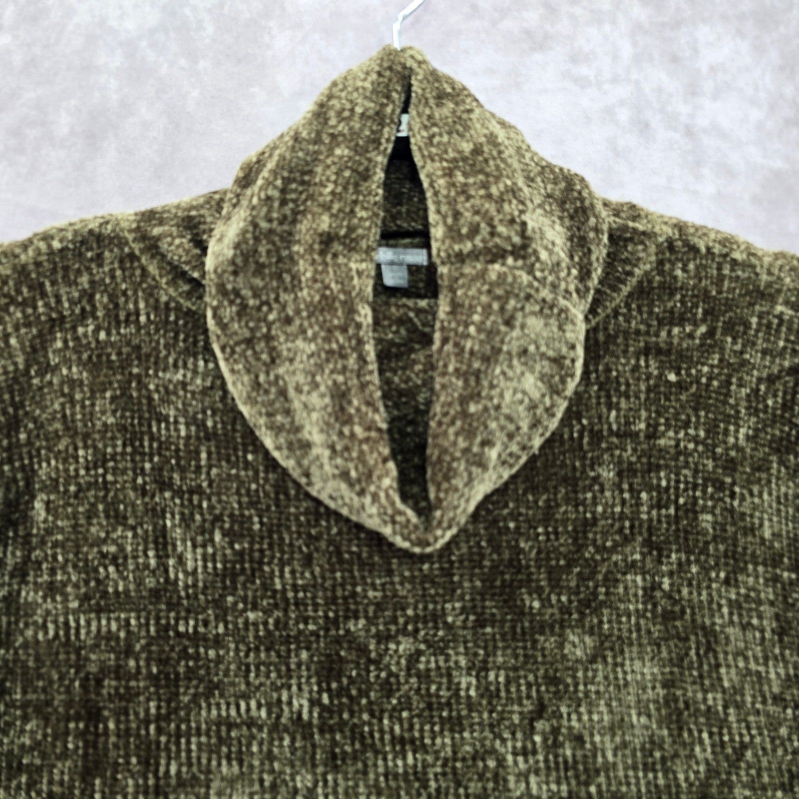 Charlotte Ruse Green Turtleneck Crop Chenille Flare Sleeve Y2K VTG Sweater Small