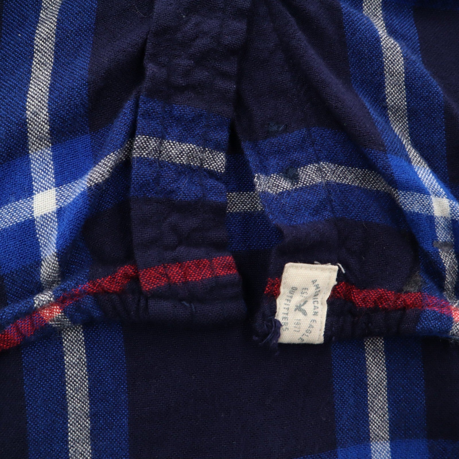 American Eagle Outfitters Boyfriend Fit Blue Flannel Plaid Lumberjack Rugged XS