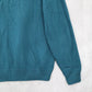 Haggar Teal Gray 1/4 Zip Sweater Knit Pullover Ribbed Collar Classic L Large