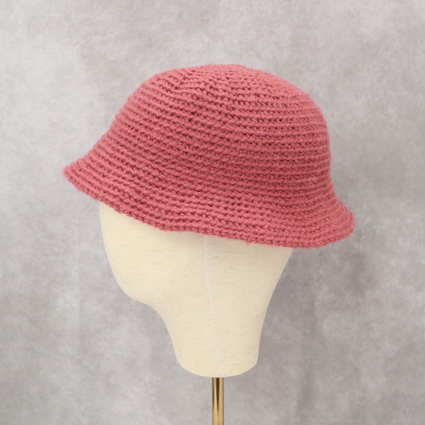 Pink Cable Knit Handmade Y2K Cozy Preppy Vintage Bucket Beanie Cap Hat
