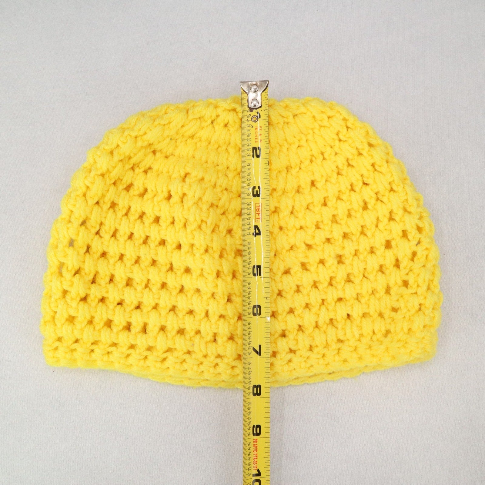 Yellow Cable Knit Y2k Vintage Handmade Cozy Winter Beanie Cap Hat