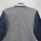 Gap Kids Gray Blue Button Bomber Varsity Pirate Patch Stripe Coat Jacket L Large