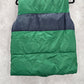 Old Navy Green Blue Stripe Zip Sleeveless Puffer Fleece Boys Vest XL 14/16
