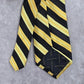F/X Fusion Yellow Black Stripe Geometric 100% Silk Extra Long Mens Neck Tie NWOT