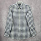 Gap Slim Fit Gray Plaid Long Sleeve Casual Work Mens Button Down Dress Shirt XL