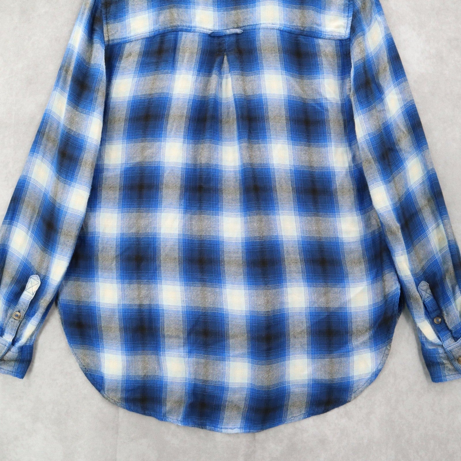 American Eagle Outfitters Flannel Plaid Long Sleeve Button Boyfriend Fit Small